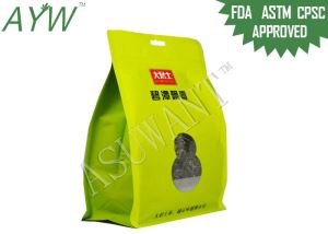 Sacos de embalagem de alimentos claros à prova de cheiro de cheiro de fundo quadrado plana Metallized Bloqueio de zíper