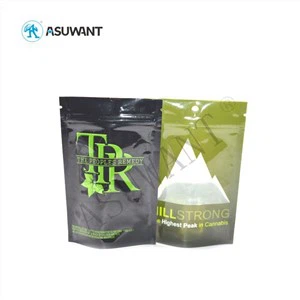 Sacos de embalagem em pó de especiarias seláveis ​​ziplock preto preto stand up bolsa de gravura digital impressão