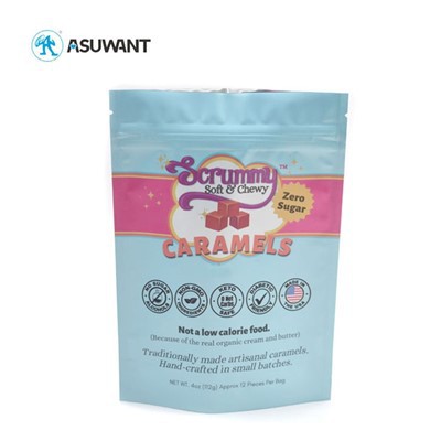 Embalagem de alimentos embalagens de embalagens plásticas à prova de umidade, suporte de bolsa com zíper