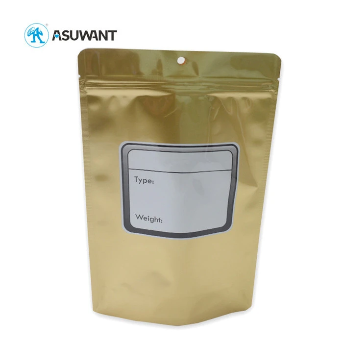 Stand Up Biodegradable Laminated Foil Plastic Vanilla Flower Seed Powder Zipper Food Bag With Small Window