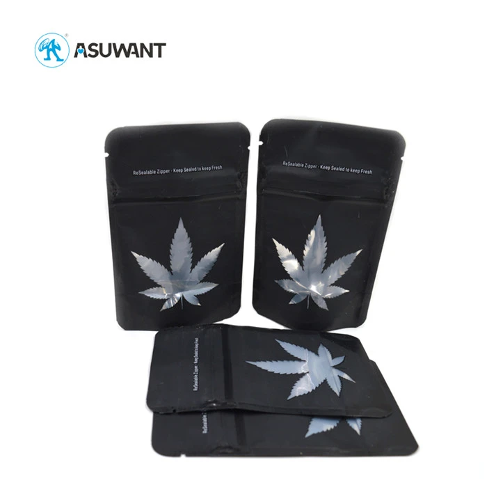 Stand Up Biodegradable Laminated Foil Plastic Vanilla Flower Seed Powder Zipper Food Bag With Small Window