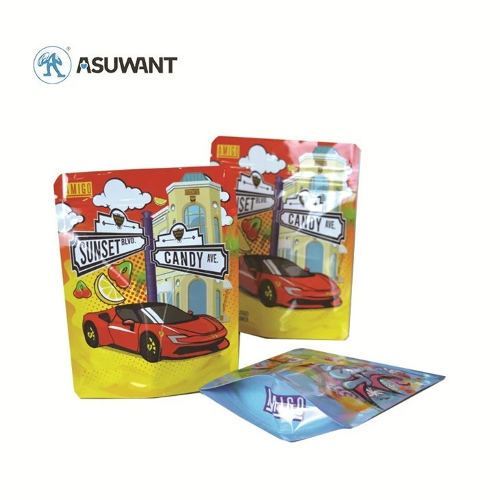 O malote de empacotamento reciclável 1g 3.5g 7g 1oz 14g 28g da prova do cheiro dos sacos de Mylar à prova de crianças recicláveis ​​levanta-se o malote